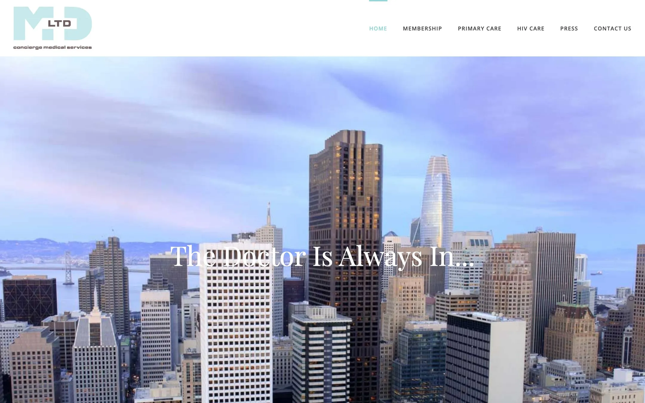 Homepage design for MD LTD