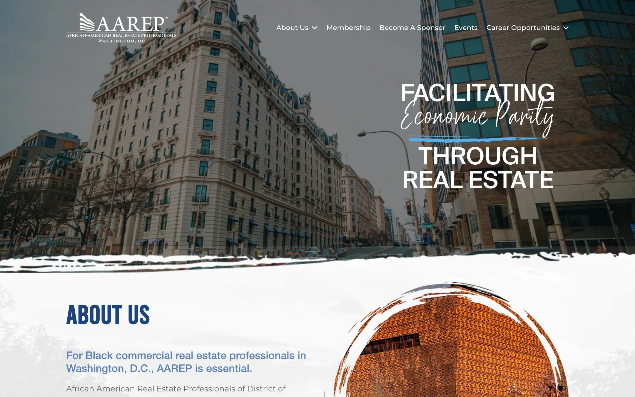 Homepage design for AAREP DC