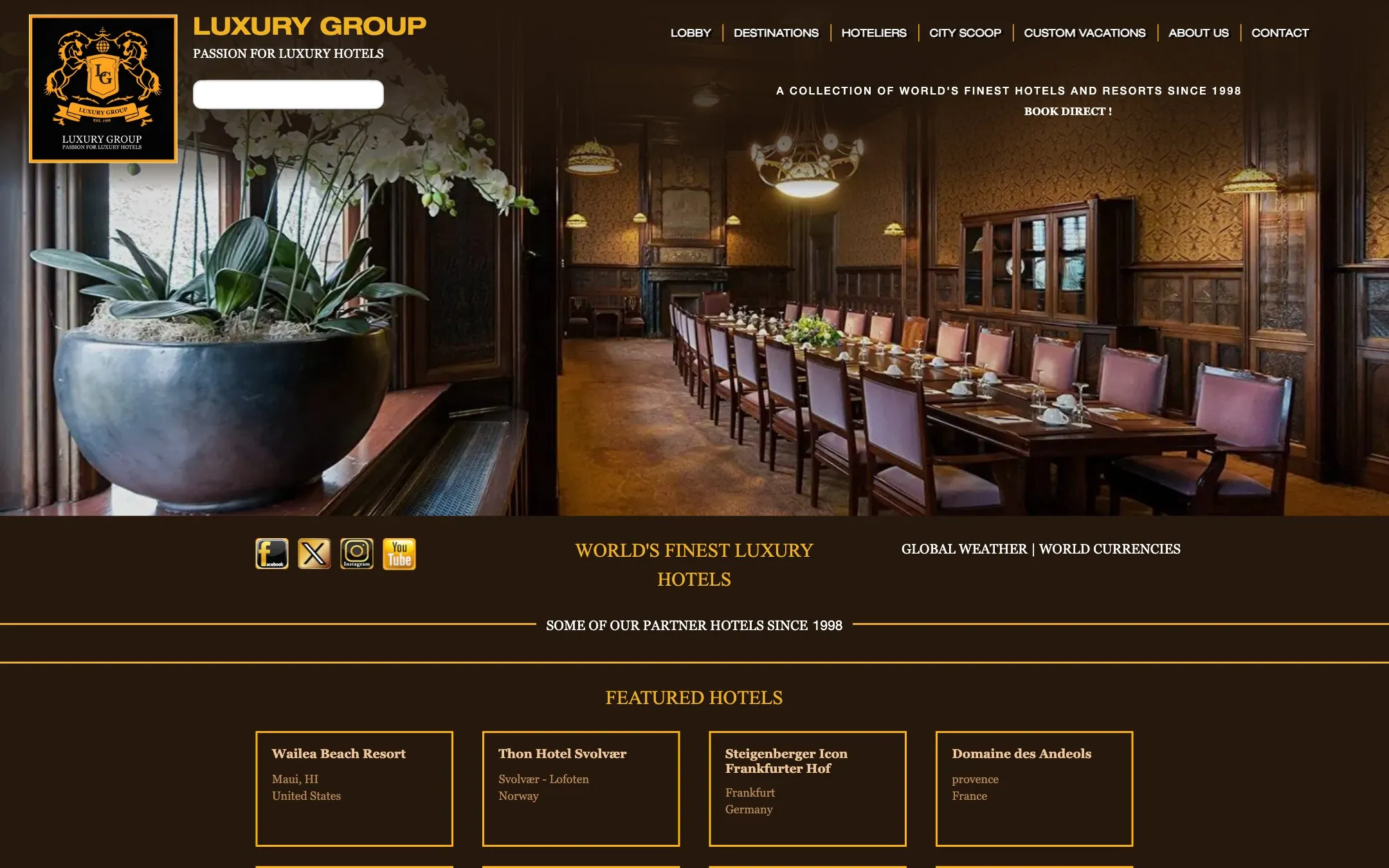 Homepage design for Luxury Group