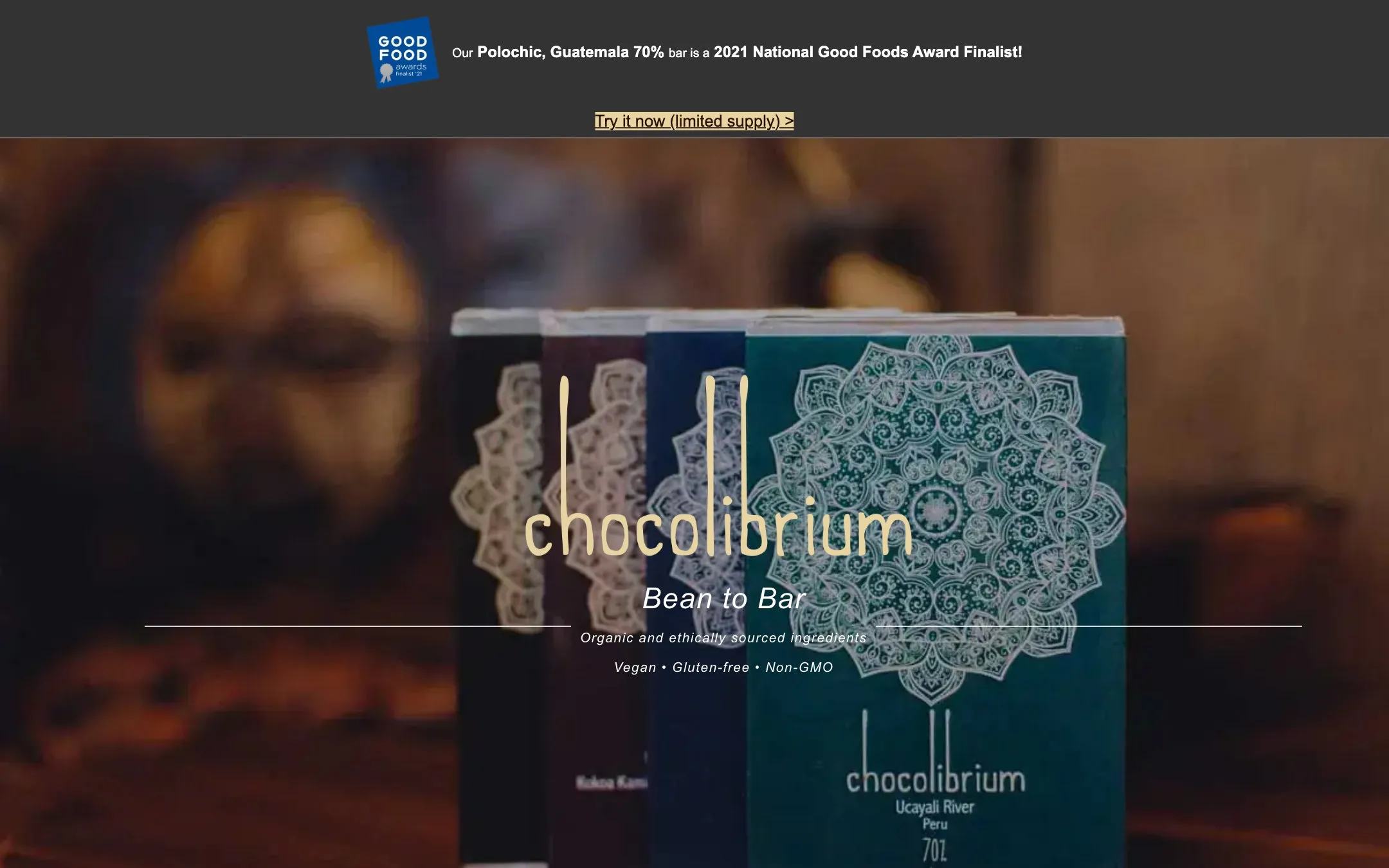 Homepage design for Chocolibrium