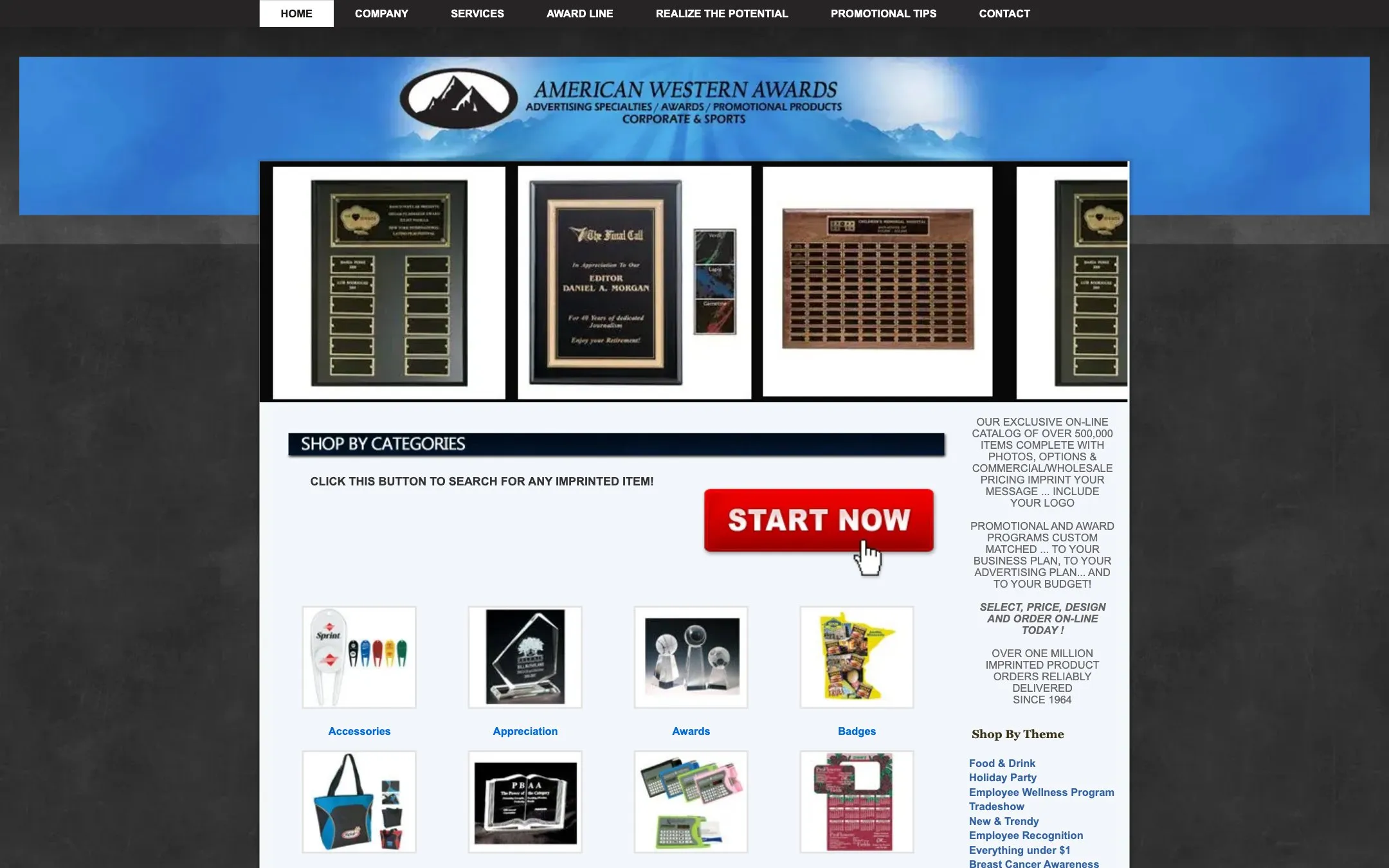 Homepage design for American Western Awards
