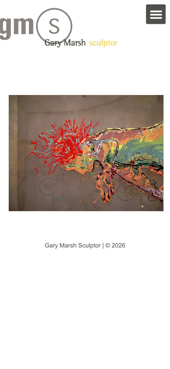 Mobile homepage design for Gary Marsh Sculptor