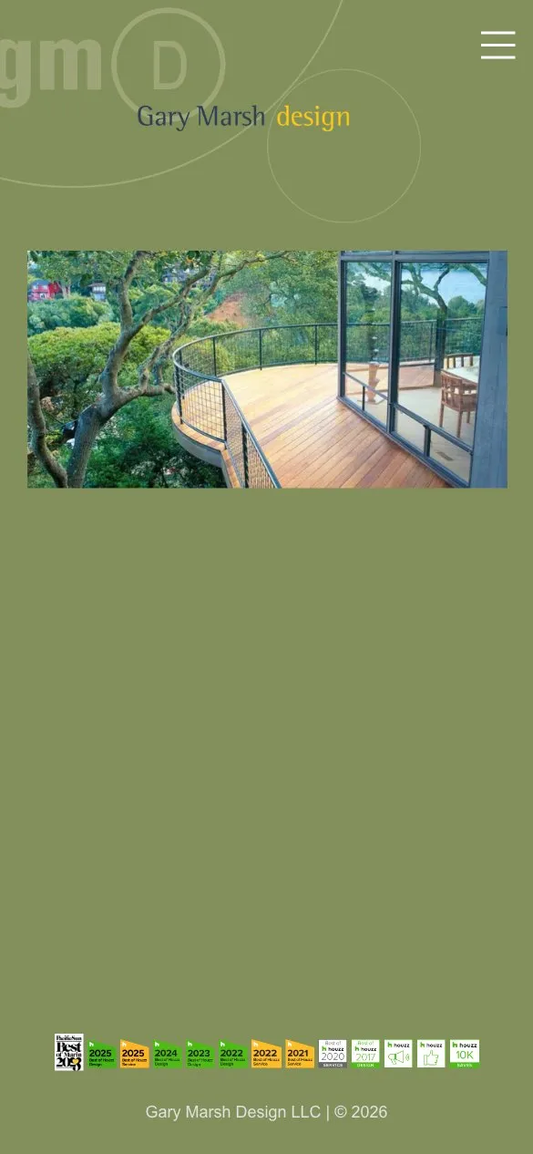 Mobile homepage design for Gary Marsh Design