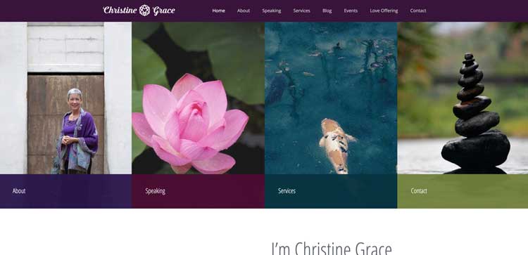 Christine Grace Website in Brand on Fire